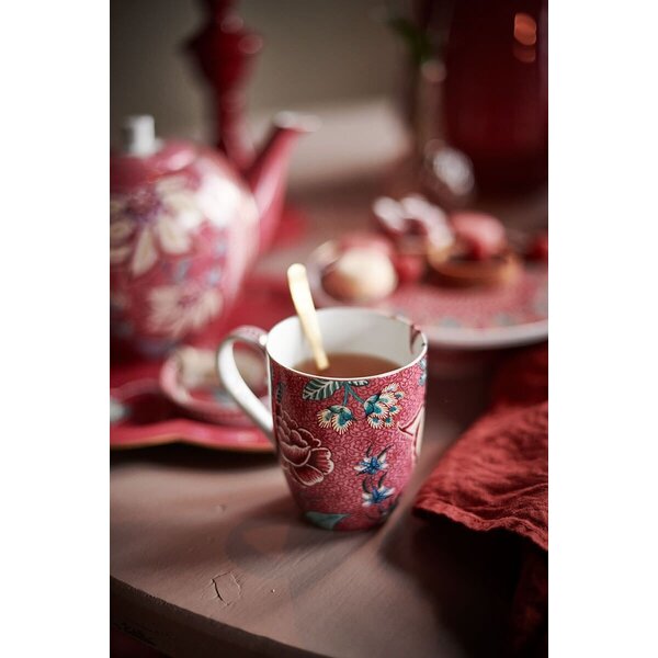 PIP Studio PIP-Studio - Mug Small Flower Festival Scallop Dark Pink 145ml - 51.002.321