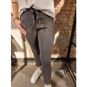 Pantalon de jogging avec poches plaquées - Khaki Marron