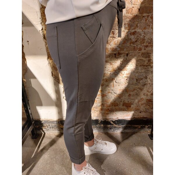 WENDY TRENDY WENDY TRENDY - Jogging Broek met opgestikte zakken - Khaki Bruin 357 - 68139D