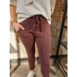 Jogging Broek met opgestikte zakken - Burgunder