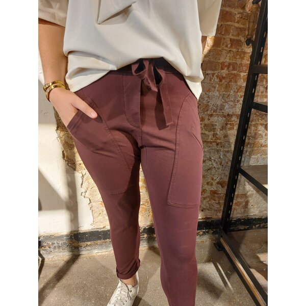 WENDY TRENDY WENDY TRENDY - Jogging Broek met opgestikte zakken - Burgunder359 - 68139D