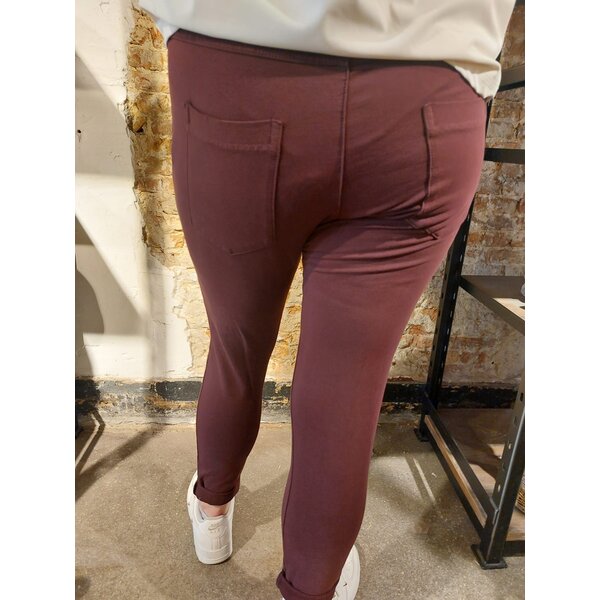 WENDY TRENDY WENDY TRENDY - Jogging Broek met opgestikte zakken - Burgunder359 - 68139D