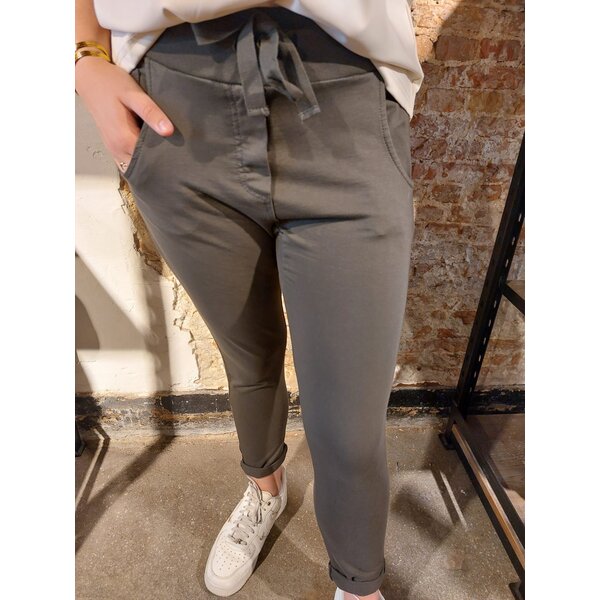 WENDY TRENDY WENDY TRENDY - Jogging Broek met steekzakken - Khaki Bruin 357 - 66055D