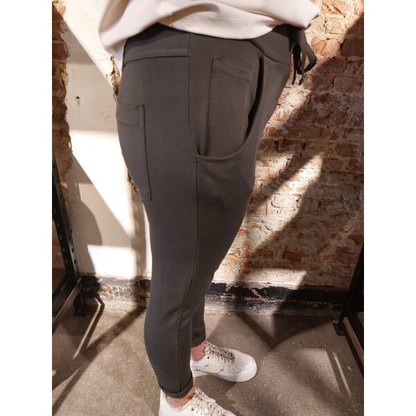WENDY TRENDY WENDY TRENDY - Jogging Broek met steekzakken - Khaki Bruin 357 - 66055D