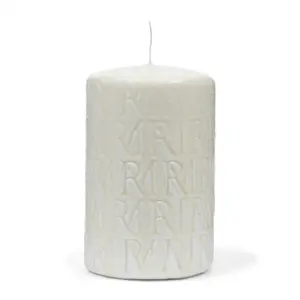 Monogram PillarCandle white9,5x15
