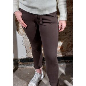 Jogginghose mit Seitentaschen -  choco - 340