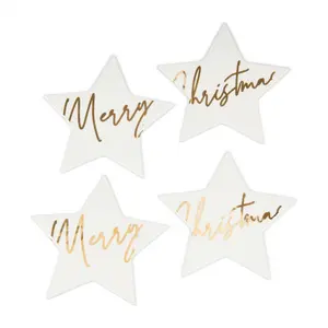 Merry Christmas Star Coasters 4 pcs - 569070