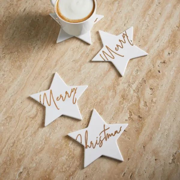 RIVIÈRA MAISON RIVIÈRA MAISON - Merry Christmas Star Coasters 4 pcs - 569070