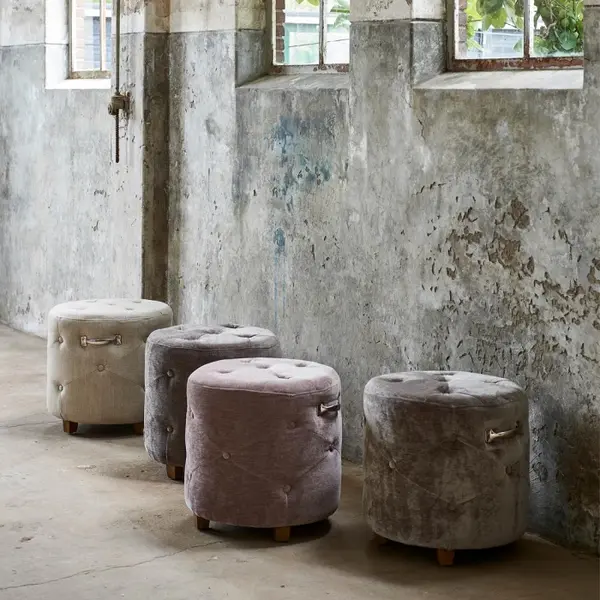 RIVIÈRA MAISON RIVIÈRA MAISON - Bowery Footstool linen Flax - 3464001