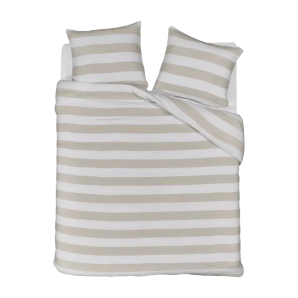 RIVIÈRA MAISON Parure de Lit Striped Sand Rivièra Maison – 100% Coton Mousseline – Sans Repassage