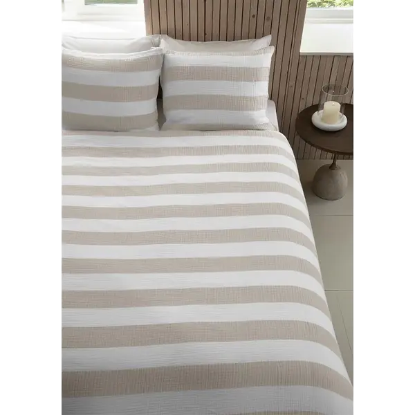 RIVIÈRA MAISON Rivièra Maison Striped Sand Bettwäsche – 100% Musselin Baumwolle – Bügelfrei
