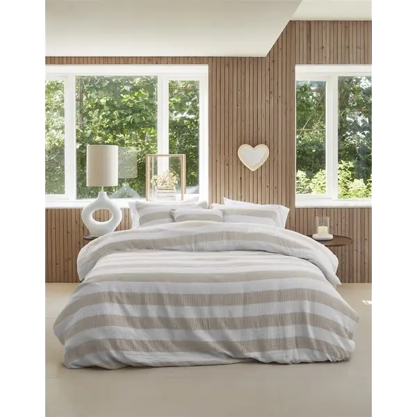 RIVIÈRA MAISON Rivièra Maison Striped Sand Bettwäsche – 100% Musselin Baumwolle – Bügelfrei