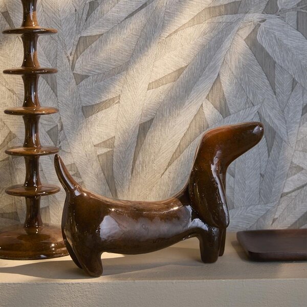 RIVIÈRA MAISON Rivièra Maison Dachshund Statue – Dekofigur Dackel Dunkelbraun