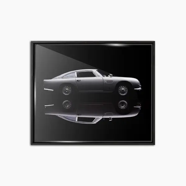 Any Image Wandbild Aston Martin DB5 James Bond – Plexiglas mit Holzrahmen – 50x60 cm