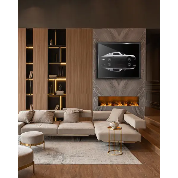 Any Image Wandbild Aston Martin DB5 James Bond – Plexiglas mit Holzrahmen – 50x60 cm