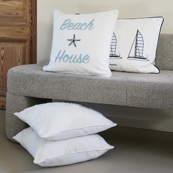 RIVIÈRA MAISON Coussin Décoratif Sail Point Rivièra Maison 65x45 cm – Crème avec Catamarans