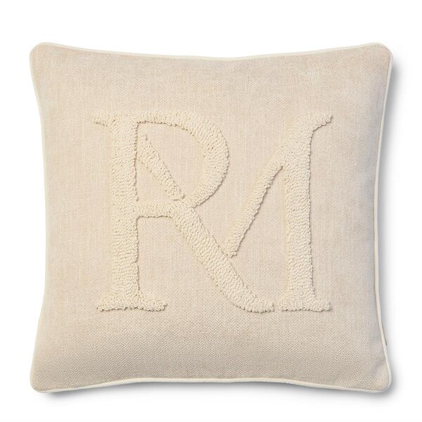 RIVIÈRA MAISON Coussin RM Lunessa Rivièra Maison 50x50 cm – Beige avec Logo en Relief
