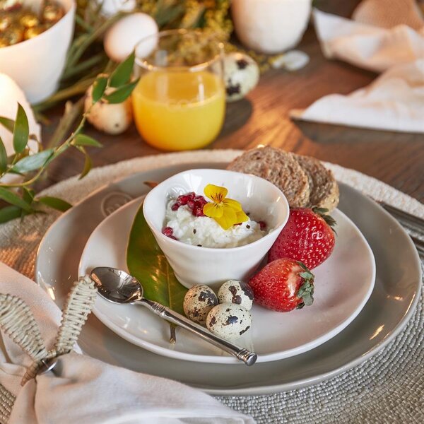 RIVIÈRA MAISON Rivièra Maison Portofino Breakfast Plate White – Porseleinen Ontbijtbord – Ø 20 cm