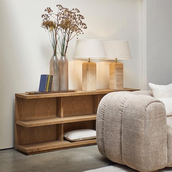 RIVIÈRA MAISON Rivièra Maison Linen Taper Lampshade White 45x25 cm – Extra Grote Witte Linnen Lampenkap