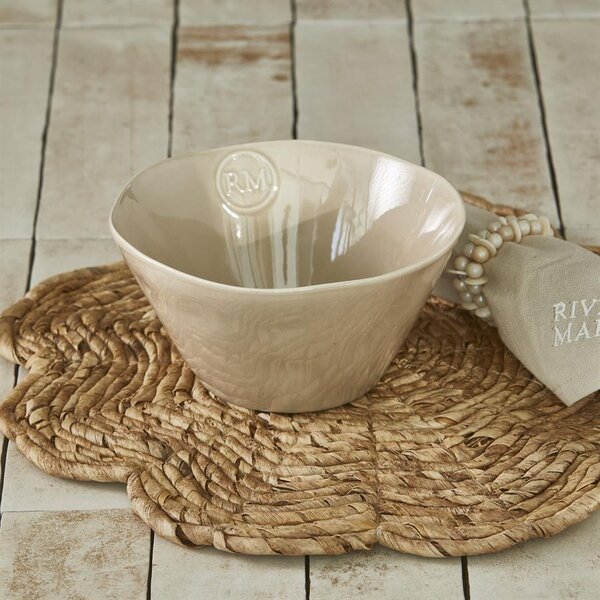 RIVIÈRA MAISON Rivièra Maison Portofino Bowl Flax L – Große Schüssel aus Steinzeug – Ø 17 cm