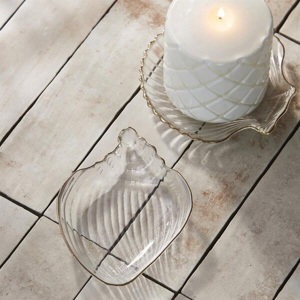 RIVIÈRA MAISON Rivièra Maison Sea Shell Decoration Plate – Handgefertigter Glasteller Muschel – 15 cm