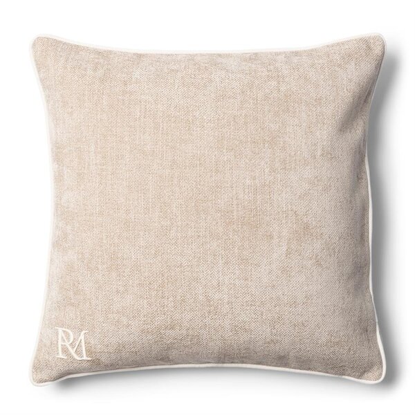 RIVIÈRA MAISON Rivièra Maison RM Monogram Aveiro Kissenhülle 60x60 cm – Luxus Deko-Kissen Flax