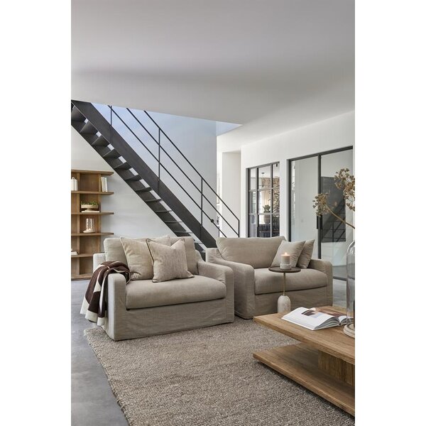 RIVIÈRA MAISON Rivièra Maison RM Monogram Aveiro Kissenhülle 60x60 cm – Luxus Deko-Kissen Flax