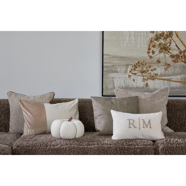 RIVIÈRA MAISON Rivièra Maison RM Monogram Aveiro Pillow 60x60 cm – Luxe Beige Kussenhoes
