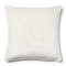RIVIÈRA MAISON Rivièra Maison RM Monogram Velvet Pillow 50x50 cm – Wit Fluweel Sierkussen incl. Vulling