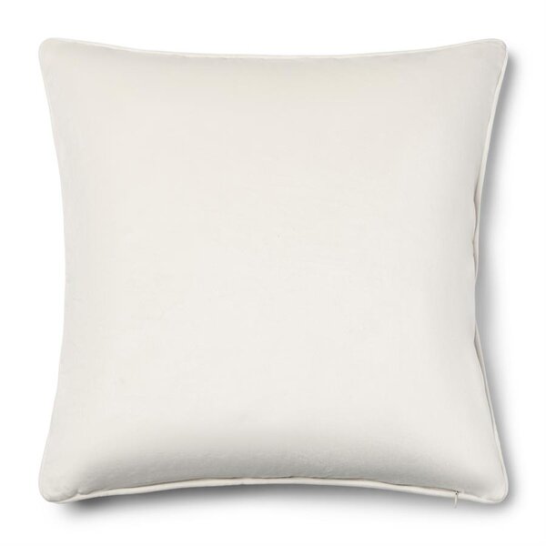 RIVIÈRA MAISON Rivièra Maison RM Monogram Velvet Pillow 50x50 cm – Wit Fluweel Sierkussen incl. Vulling