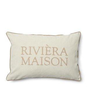 Rivièra Maison Coussin Samone – Blanc/Naturel – 65x45 cm