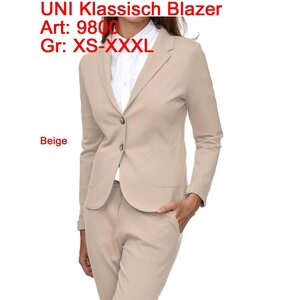 UNI Klassischer Blazer – Beige – XS bis XXL