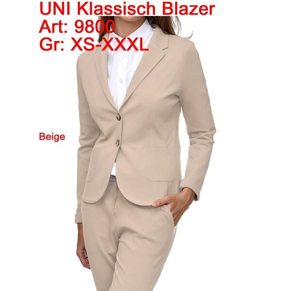 ESVIVID Blazer Classique UNI Beige – Blazer Stretch Confortable – Tailles XS à XXL