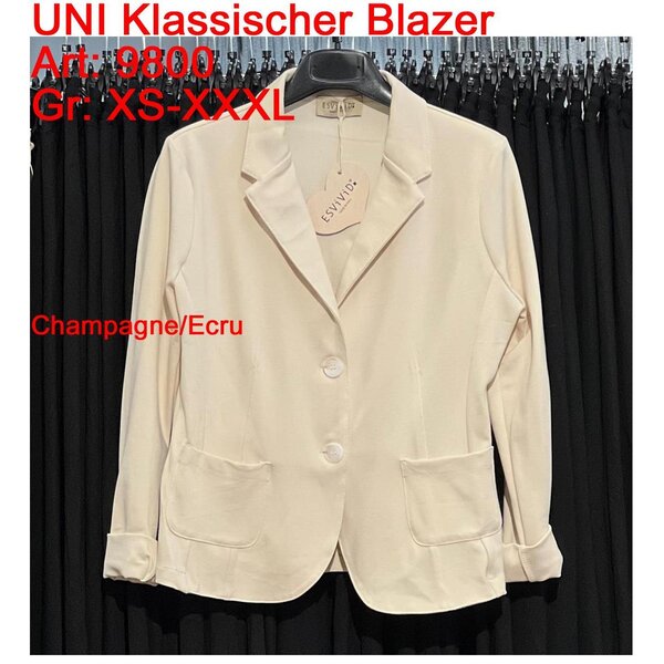 ESVIVID UNI Klassischer Blazer Champagne – Luxuriöser Stretch-Blazer – Gr. XS bis XXL