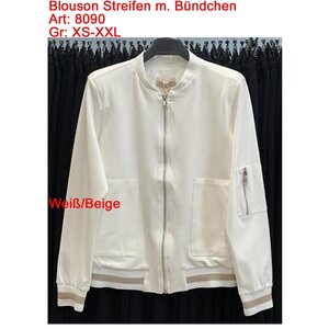 Blouson Jasje met Strepen – Wollweiss/Beige – XS t/m XXL