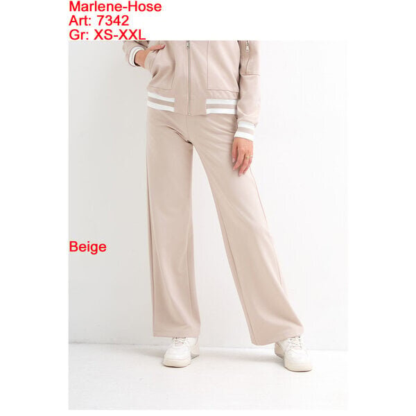 ESVIVID Pantalon Marlene Beige – Pantalon Large Stretch – Tailles XS à XXL