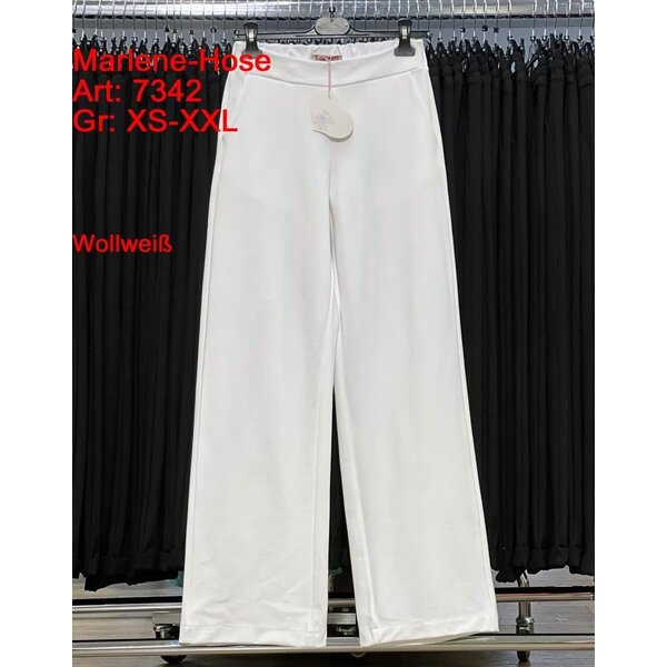 ESVIVID Marlene Broek Wollweiss/Ecru – Wijde Stretch Pantalon – Maat XS t/m XXL