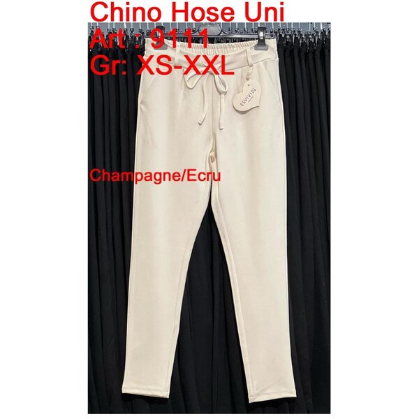 ESVIVID Chino Hose Uni Champagne – Elegante Stretch-Chino – Gr. XS bis XXL