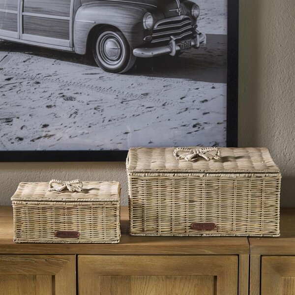 RIVIÈRA MAISON Rivièra Maison Rustic Rattan Bow Storage Box M – Handgevlochten Rotan Opbergdoos
