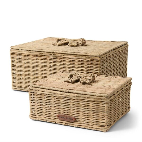 RIVIÈRA MAISON Rivièra Maison Rustic Rattan Bow Storage Box L – Luxe Handgevlochten Opbergdoos