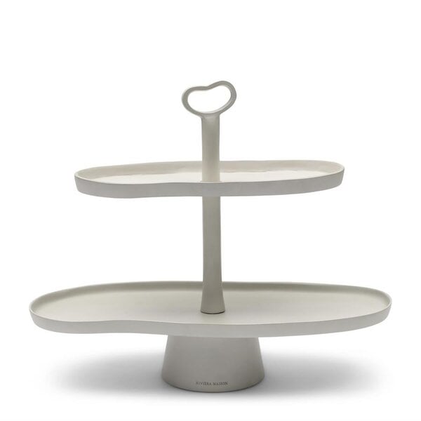 RIVIÈRA MAISON Rivièra Maison Étagère Harlem Blanc – Étagère de Luxe en Aluminium – 45x22x48 cm