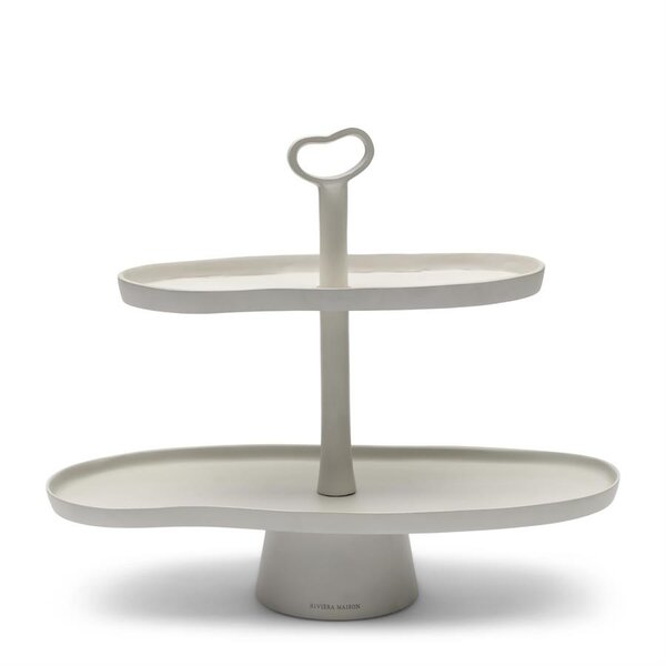 RIVIÈRA MAISON Rivièra Maison Harlem Etagère Wit – Luxe Aluminium Etagère – 45x22x48 cm