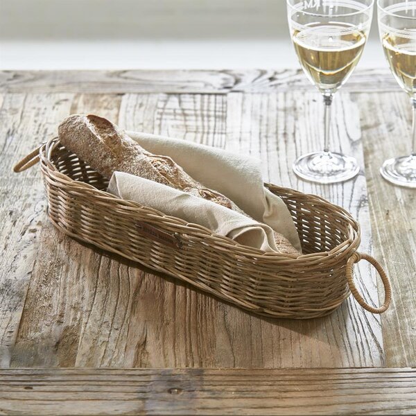 RIVIÈRA MAISON Rivièra Maison Corbeille à Pain Fresh Baguette – Panier à Pain de Luxe en Rotin – 40x14 cm