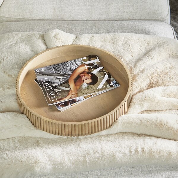 RIVIÈRA MAISON Rivièra Maison Plateau RM Anglès – Plateau de Luxe en Bois de Manguier – Ø 50 cm