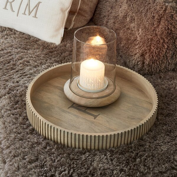 RIVIÈRA MAISON Rivièra Maison Plateau RM Anglès – Plateau de Luxe en Bois de Manguier – Ø 50 cm
