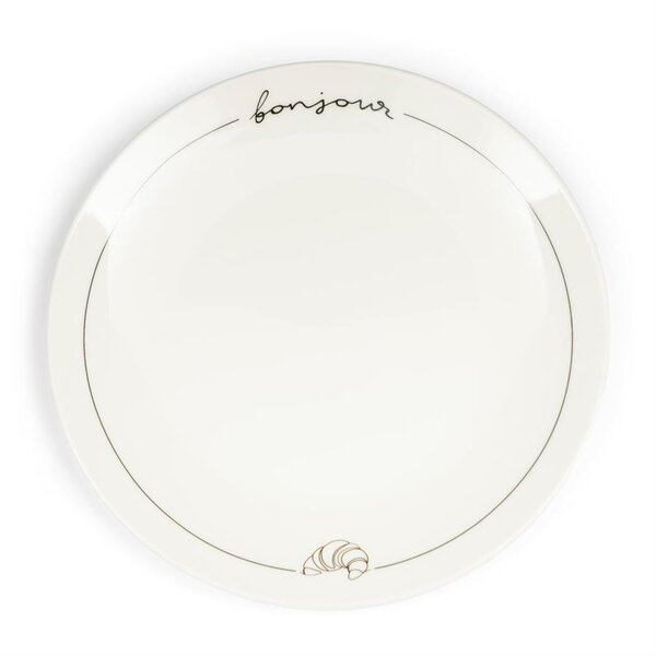 RIVIÈRA MAISON Rivièra Maison Assiette à Déjeuner Bonjour – Assiette de Luxe en Porcelaine – Ø 20,5 cm