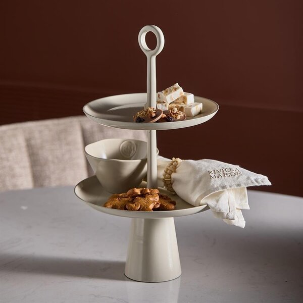 RIVIÈRA MAISON Rivièra Maison Etagere Devola – Exklusive Moderne Etagere Sandfarben – 27x27x47 cm