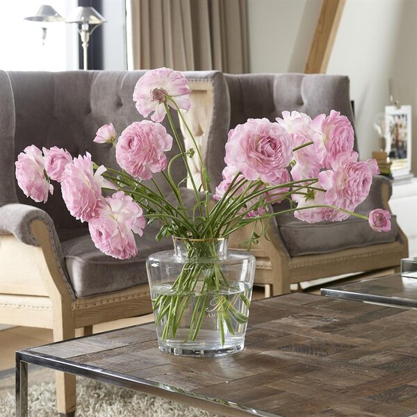 RIVIÈRA MAISON Rivièra Maison RM Classic Club Bouquet Vase – Exklusive Mundgeblasene Vase mit Goldrand – Ø 24 cm