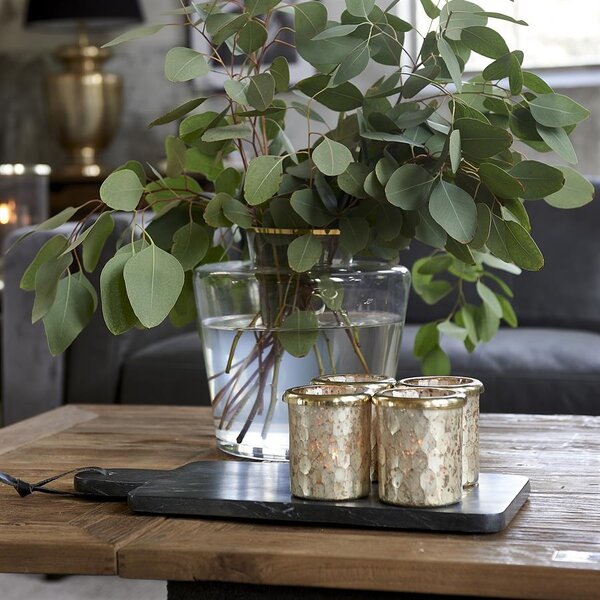 RIVIÈRA MAISON Rivièra Maison RM Classic Club Bouquet Vase – Exklusive Mundgeblasene Vase mit Goldrand – Ø 24 cm