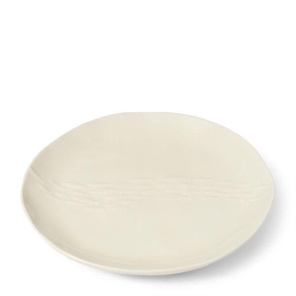 RIVIÈRA MAISON Rivièra Maison Portofino Mare Dinner Plate – Luxe Wit Keramisch Dinerbord met Visjespatroon – Ø 27 cm